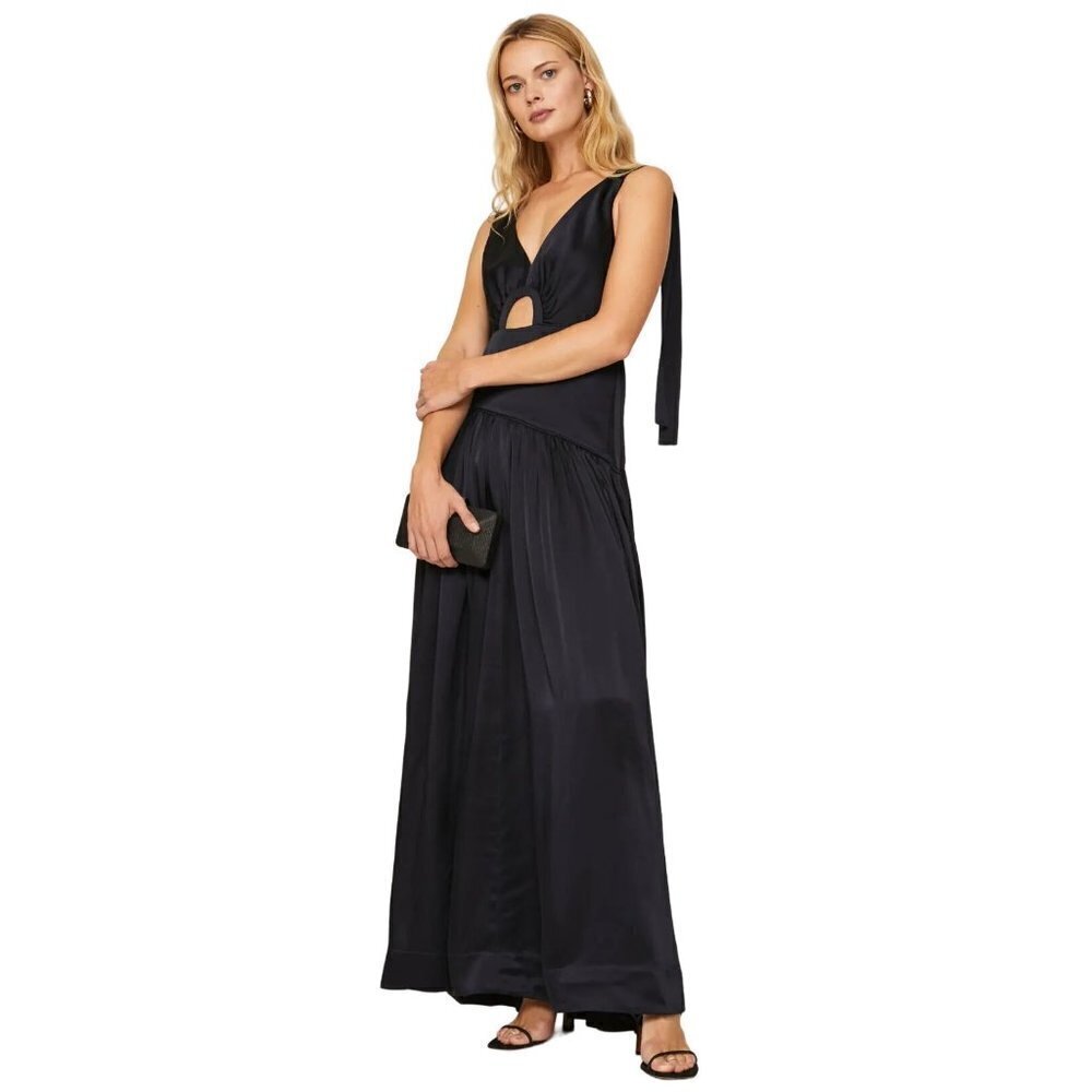 3.1 Phillip Lim Satin Cut out Gown in Navy 10 Womens Long Formal Maxi
